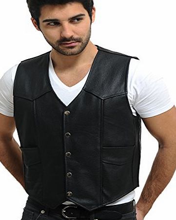 UTAH FLATS REBEL Leather Waistcoat [Medium ]